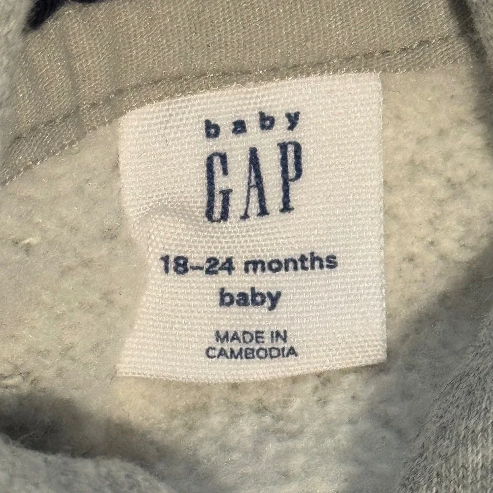 Baby GAP‎ Gray Hoodie Pullover Sweatshirt 18-24 Months Toddler Outfit